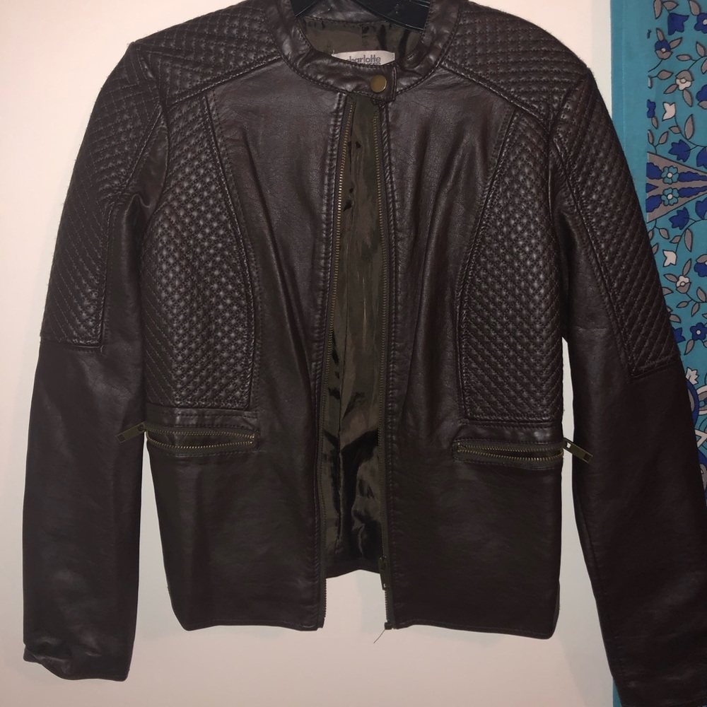 Brown leather jacket
